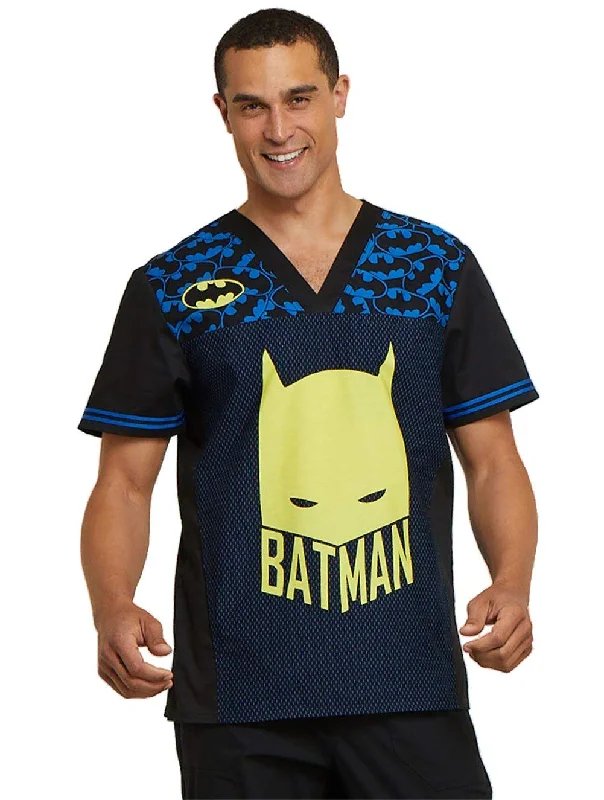 Tooniforms Men Scrubs Top V-Neck TF703, XS, Caped Crusader