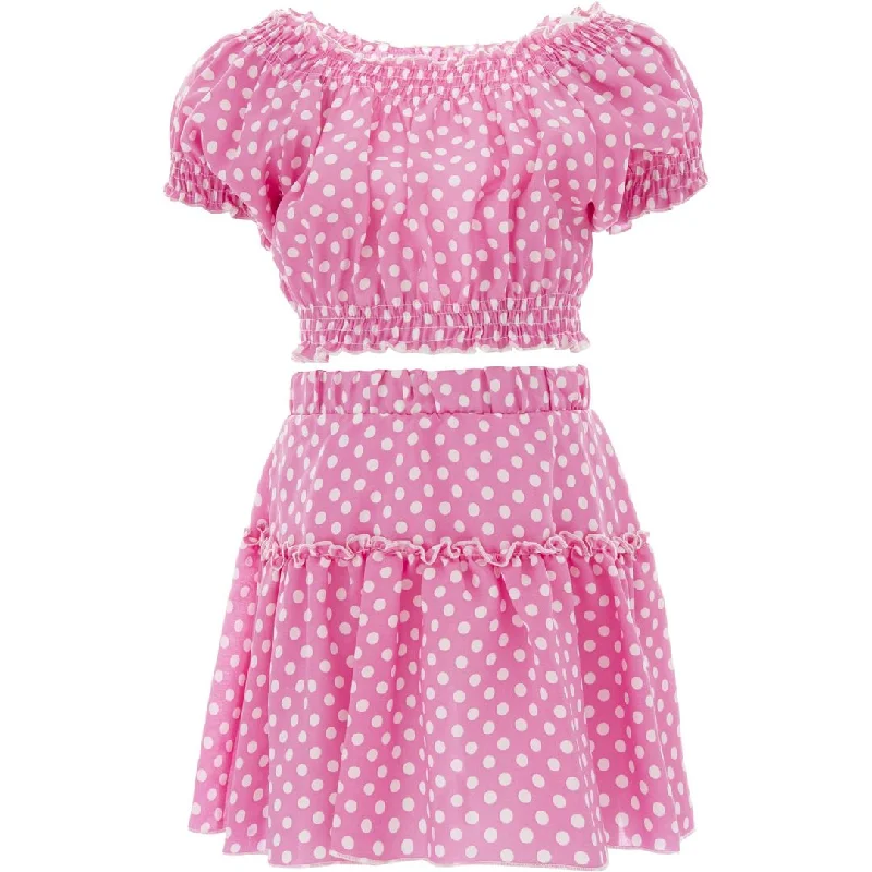 Pink St. Tropez Polka Dot Ruffle Outfit