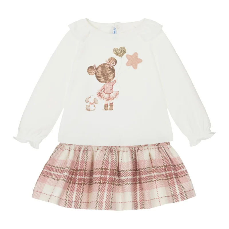 Ivory Girl Graphic Plaid Outfit