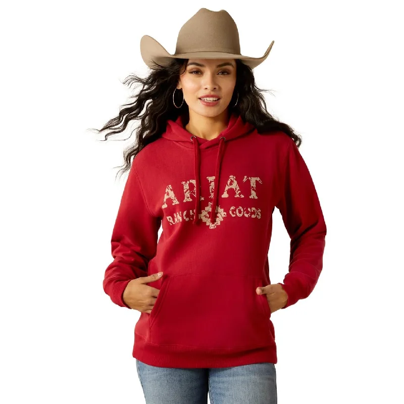 Ariat Women's Real Beef Cow Hoodie, Rio Red