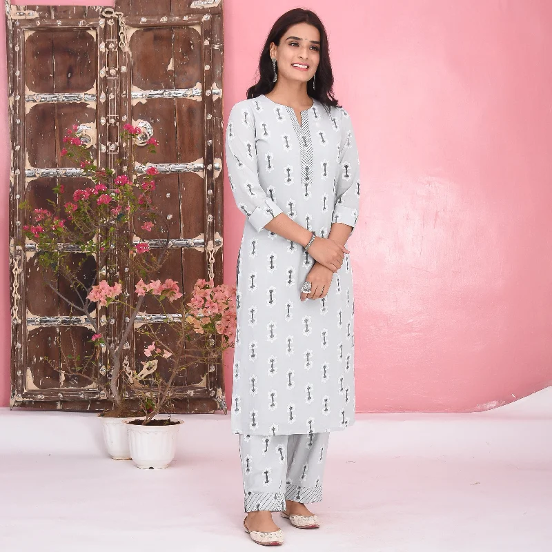 Bunaai Khadi Print Cotton Kurta Set