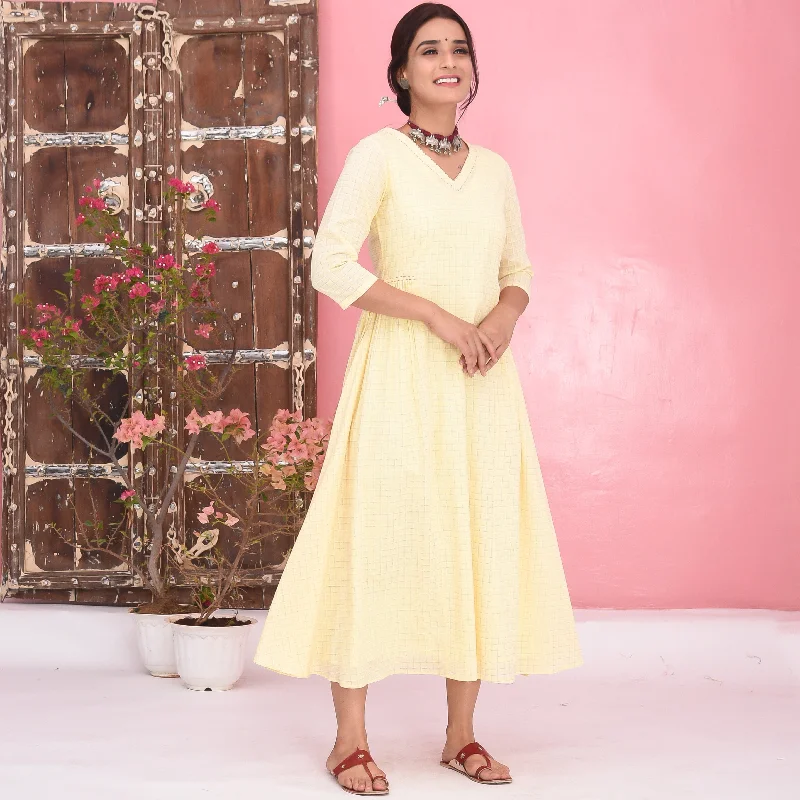 Bunaai Light Yellow Cotton Dress