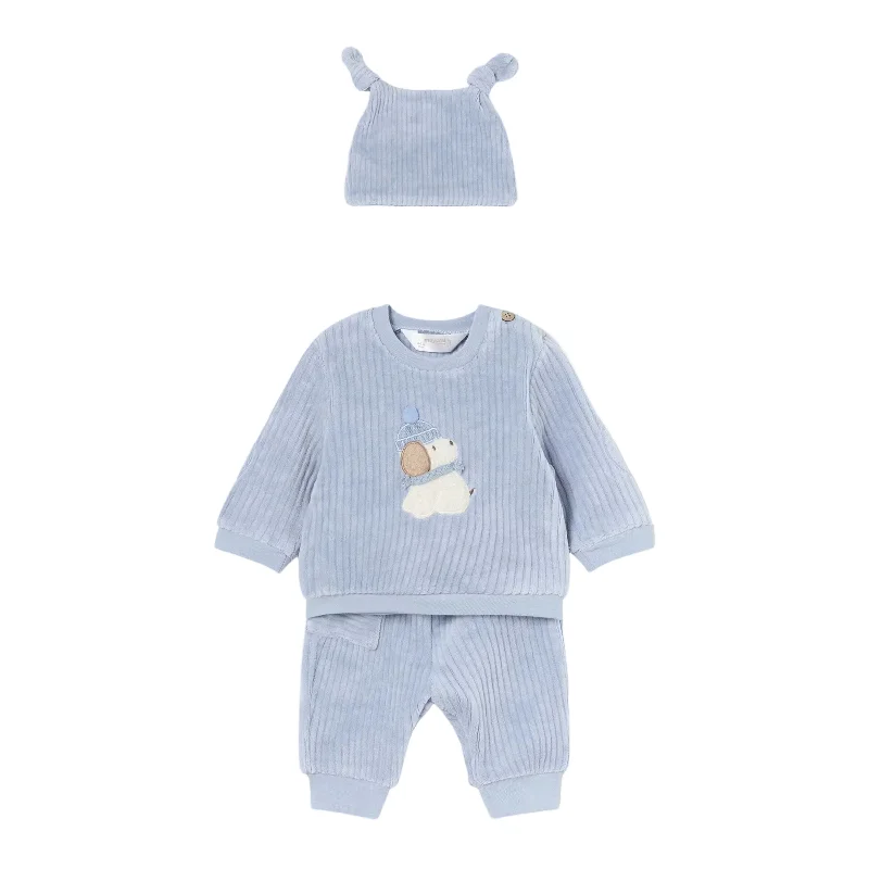 Blue Winter Pup Corduroy Tracksuit