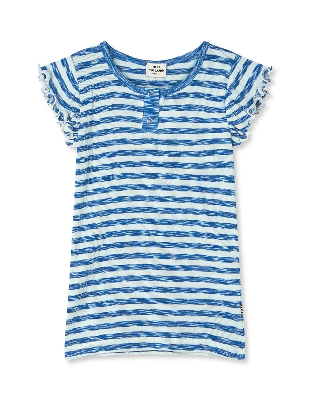 2x2 Cotton Stripe Cinne Tee, 2x2 Stripe Multi Blue