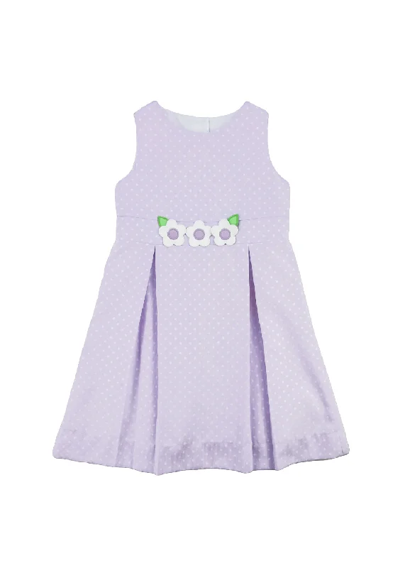 Pastel Party Dot Pique Dress With Flowers