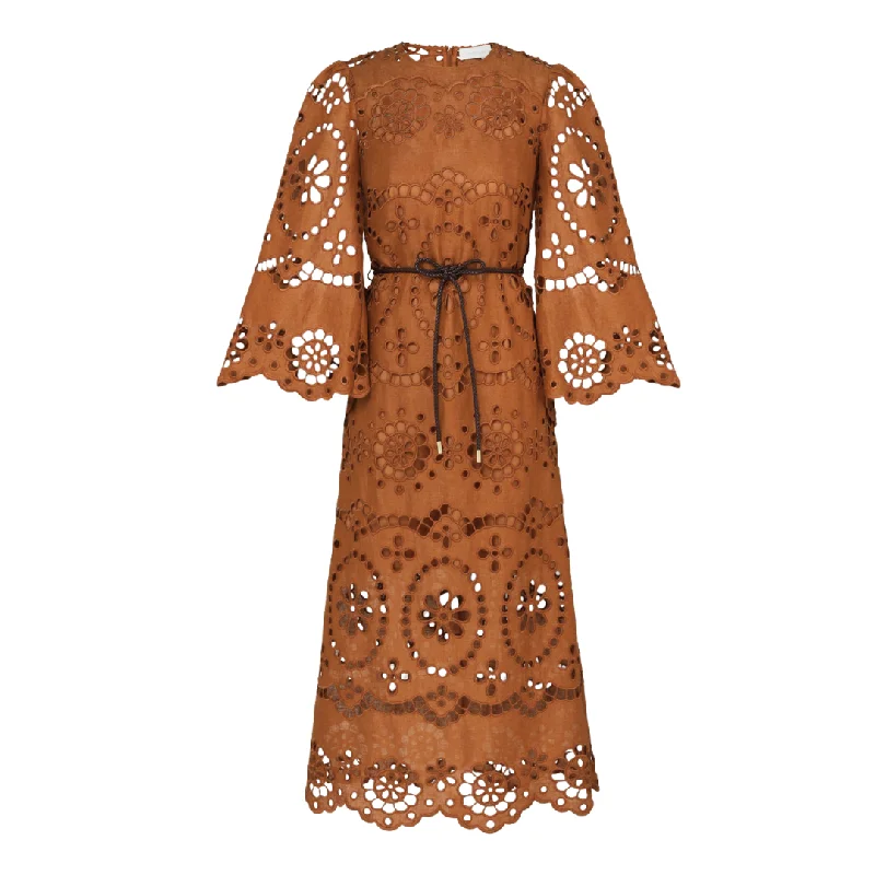 Pop Embroidered Midi Dress