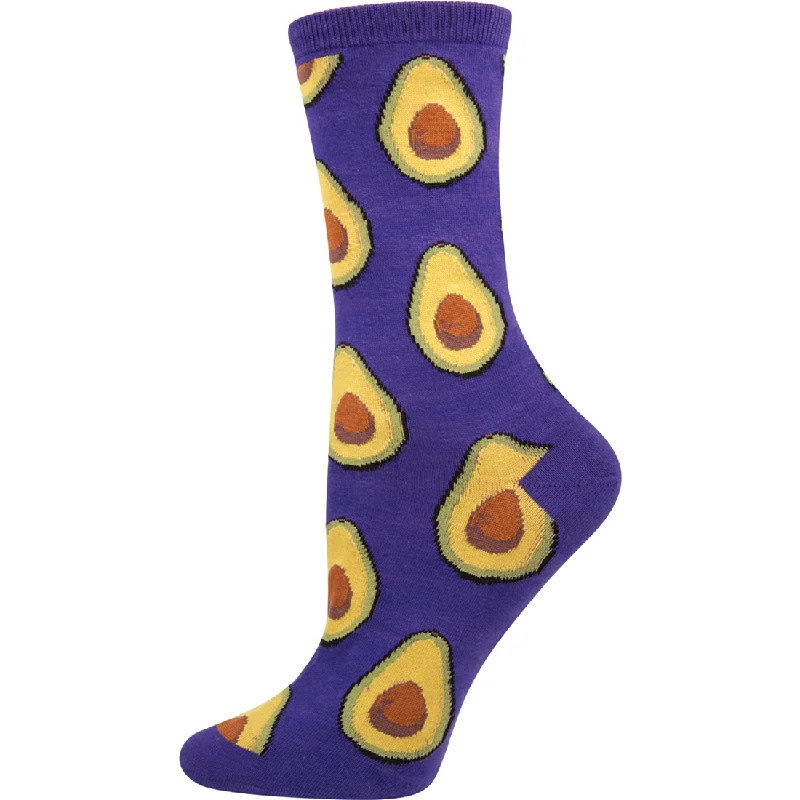 Avocado Purple Novelty Socks - Women's