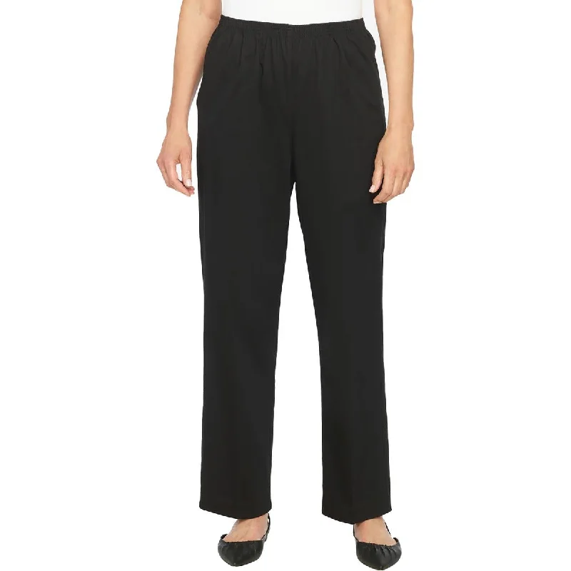 Alfred Dunner Womens Twill High Rise Straight Leg Pants