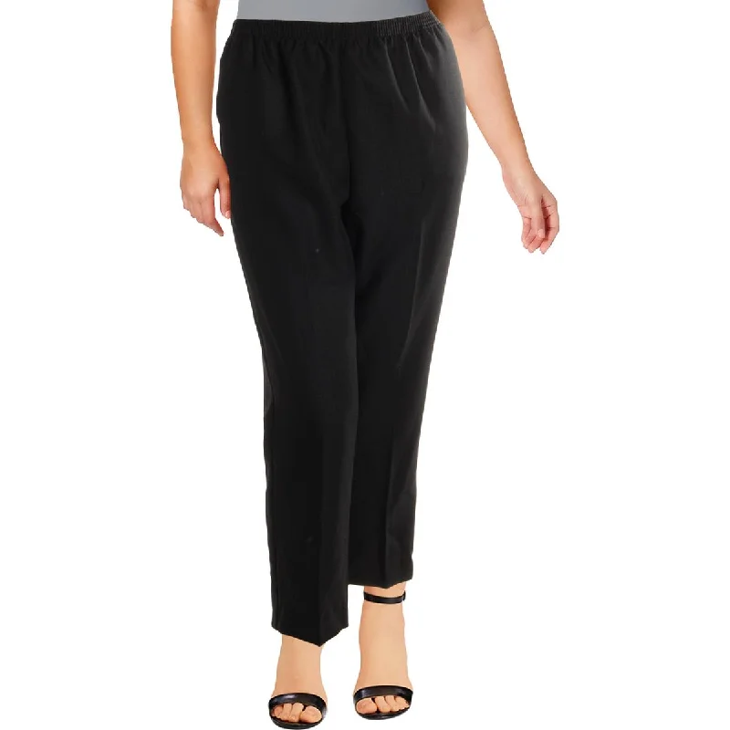 Alfred Dunner Womens Twill High-Rise Straight Leg Pants