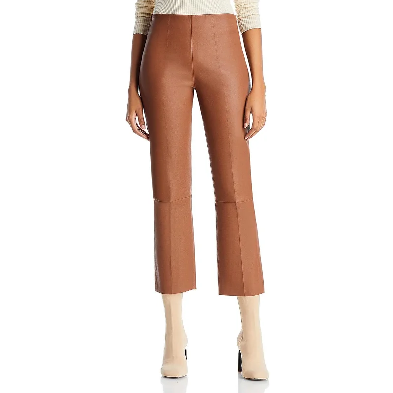 By Malene Birger Womens Florentina Lambskin Leather Mid Rise Straight Leg Pants