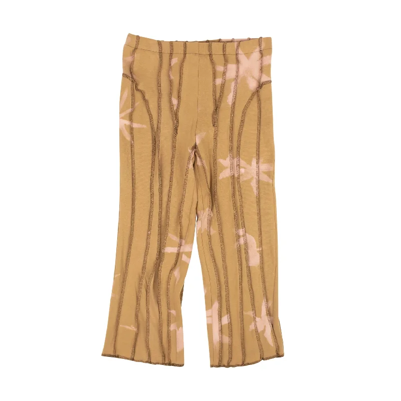 Camel Peige Pink Capri Stripe Cropped Pants