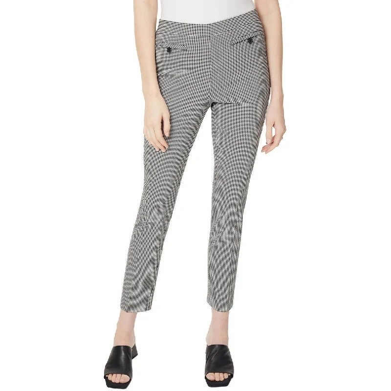 Jones New York Womens Gingham Cropped Ankle Pants