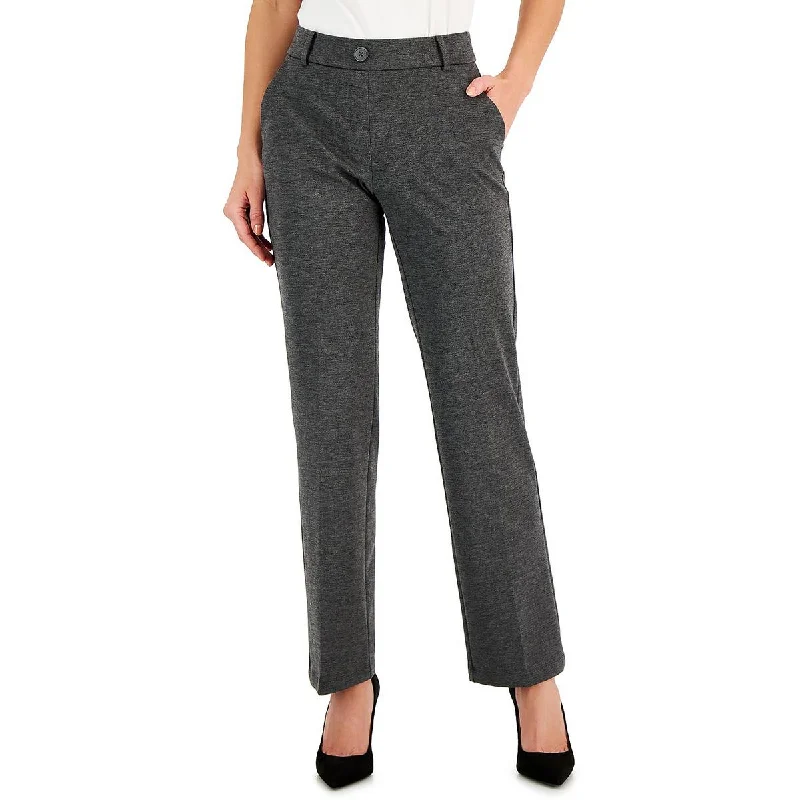 Kasper Womens Petites Faux Fly Office Wide Leg Pants