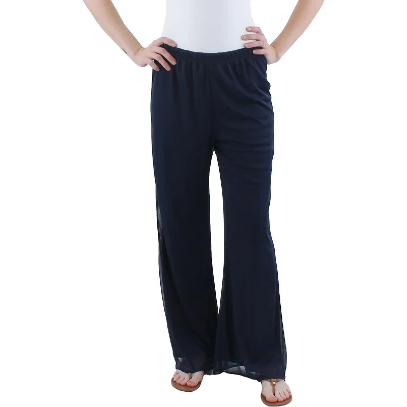 R&M Richards Womens Petites Mid-Rise Dressy Straight Leg Pants