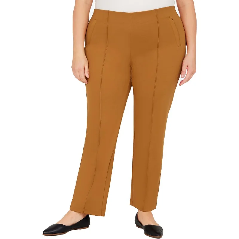 Ruby Rd. Womens Plus Pintuck High Rise Straight Leg Pants