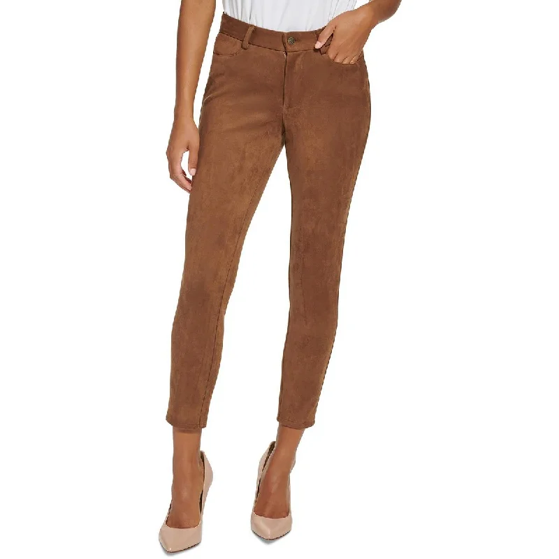 Tommy Hilfiger Womens Faux Suede High Rise Ankle Pants