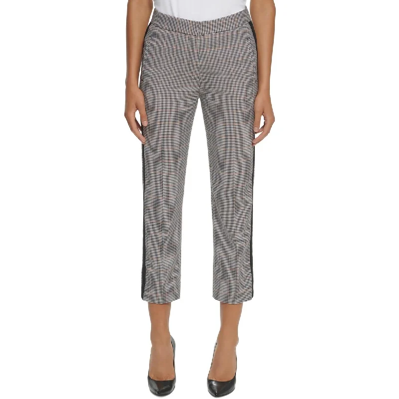 Tommy Hilfiger Womens Plaid Skinny Cropped Pants