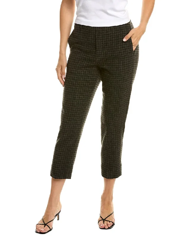 Vince Check Plaid Wool & Cashmere-Blend Easy Pant